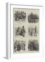Sketches in the Crowd on the Day of the Shah's Arrival in London-Frederick Barnard-Framed Giclee Print
