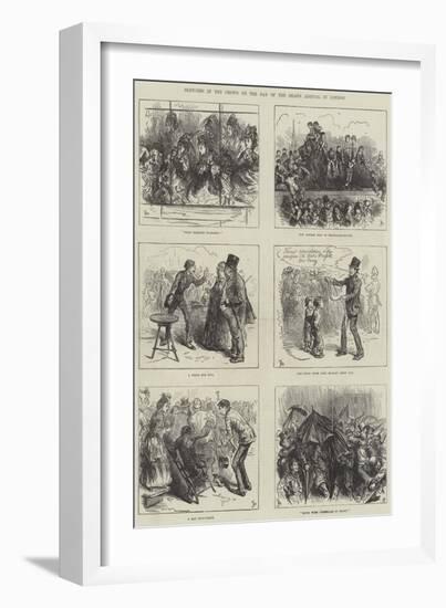 Sketches in the Crowd on the Day of the Shah's Arrival in London-Frederick Barnard-Framed Giclee Print