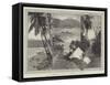 Sketches in the Samoa Islands, the Scene of the Late Disaster to the German and American War-Ships-Charles Auguste Loye-Framed Stretched Canvas