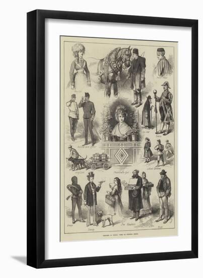 Sketches in Vienna, Types of Viennese People-null-Framed Giclee Print