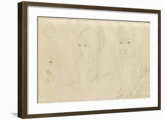 Sketches of a Girl's Head-John Everett Millais-Framed Giclee Print