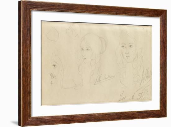 Sketches of a Girl's Head-John Everett Millais-Framed Giclee Print