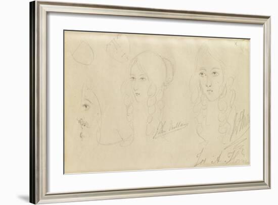 Sketches of a Girl's Head-John Everett Millais-Framed Giclee Print