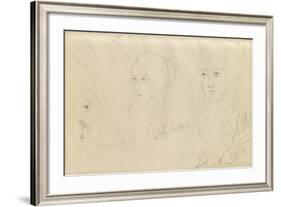 Sketches of a Girl's Head-John Everett Millais-Framed Giclee Print