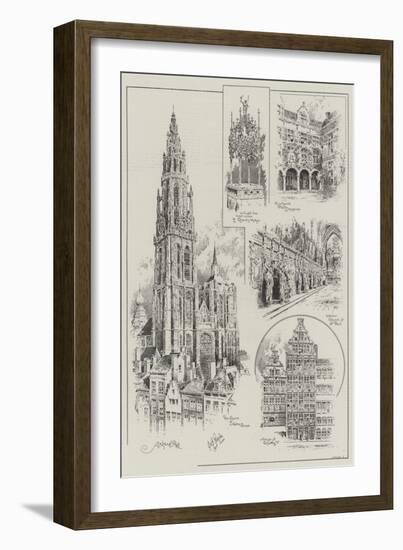 Sketches of Antwerp-null-Framed Giclee Print