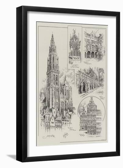 Sketches of Antwerp-null-Framed Giclee Print