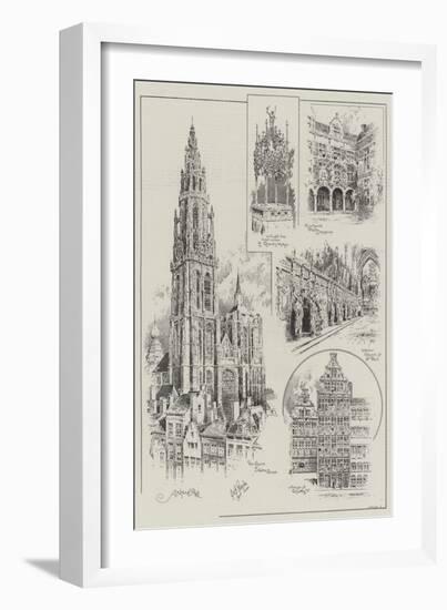 Sketches of Antwerp-null-Framed Giclee Print