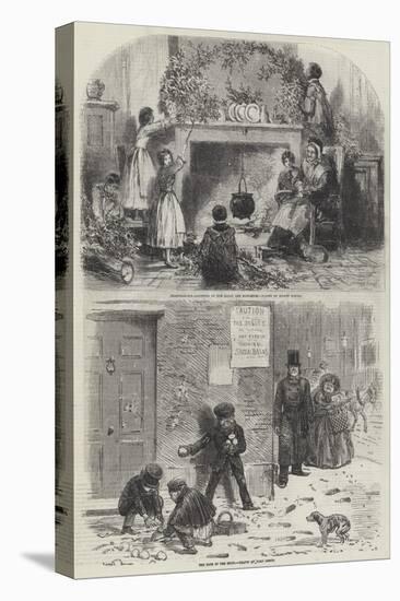 Sketches of Christmas-Myles Birket Foster-Stretched Canvas