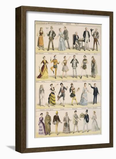 Sketches of Costumes, Coco, Illustrations-Alfred Grevin-Framed Giclee Print