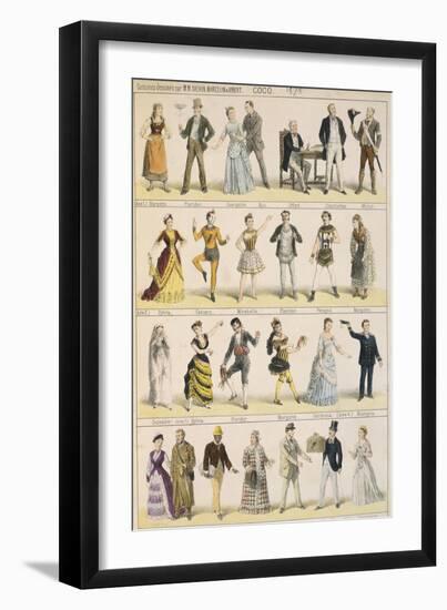 Sketches of Costumes, Coco, Illustrations-Alfred Grevin-Framed Giclee Print