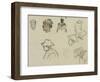 Sketches of Figures and Foliage-Paul Gauguin-Framed Giclee Print