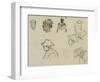 Sketches of Figures and Foliage-Paul Gauguin-Framed Giclee Print