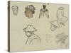 Sketches of Figures and Foliage-Paul Gauguin-Stretched Canvas