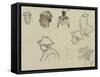 Sketches of Figures and Foliage-Paul Gauguin-Framed Stretched Canvas