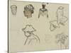 Sketches of Figures and Foliage-Paul Gauguin-Stretched Canvas