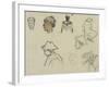 Sketches of Figures and Foliage-Paul Gauguin-Framed Giclee Print