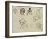 Sketches of Figures and Foliage-Paul Gauguin-Framed Giclee Print