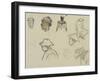 Sketches of Figures and Foliage-Paul Gauguin-Framed Giclee Print