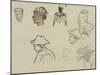 Sketches of Figures and Foliage-Paul Gauguin-Mounted Giclee Print