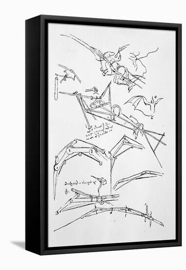 Sketches of Flying Machines-Leonardo da Vinci-Framed Stretched Canvas