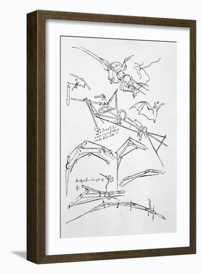 Sketches of Flying Machines-Leonardo da Vinci-Framed Photographic Print