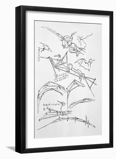 Sketches of Flying Machines-Leonardo da Vinci-Framed Photographic Print