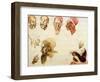 Sketches of Heads-Eugene Delacroix-Framed Giclee Print