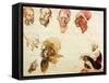 Sketches of Heads-Eugene Delacroix-Framed Stretched Canvas