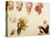 Sketches of Heads-Eugene Delacroix-Stretched Canvas