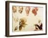 Sketches of Heads-Eugene Delacroix-Framed Giclee Print