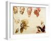 Sketches of Heads-Eugene Delacroix-Framed Giclee Print