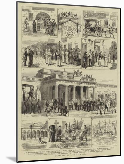 Sketches of Life at Malta-null-Mounted Giclee Print