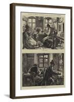 Sketches of Musical Instrument Makers at Mittenwald, Germany-Hubert von Herkomer-Framed Giclee Print