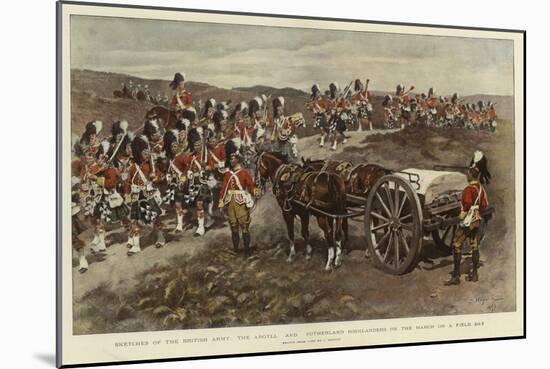 Sketches of the British Army, the Argyll and Sutherland Highlanders on the March on a Field Day-null-Mounted Giclee Print