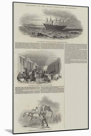 Sketches of the Great Britain Steam-Ship-null-Mounted Giclee Print