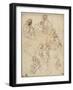 Sketches of the Virgin and Child, and the Holy Family, 1642-48-Simone Cantarini-Framed Giclee Print