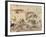 Sketches of Tigers and Men in 16th Century Costume, 1828-29-Eugene Delacroix-Framed Giclee Print