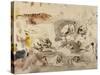 Sketches of Tigers and Men in 16th Century Costume, 1828-29-Eugene Delacroix-Stretched Canvas