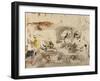 Sketches of Tigers and Men in 16th Century Costume, 1828-29-Eugene Delacroix-Framed Giclee Print