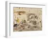 Sketches of Tigers and Men in 16th Century Costume, 1828-29-Eugene Delacroix-Framed Giclee Print