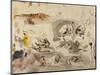 Sketches of Tigers and Men in 16th Century Costume, 1828-29-Eugene Delacroix-Mounted Giclee Print