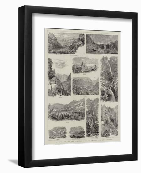 Sketches on the New Railway over the Brunig Pass, Switzerland-null-Framed Premium Giclee Print