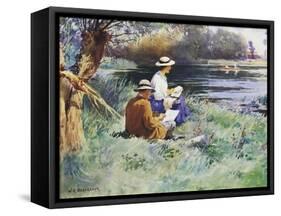 Sketching by the River-William Kay Blacklock-Framed Stretched Canvas