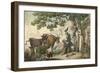 Sketching Cattle-Thomas Rowlandson-Framed Art Print