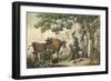 Sketching Cattle-Thomas Rowlandson-Framed Art Print