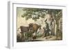 Sketching Cattle-Thomas Rowlandson-Framed Art Print