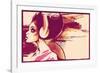 Sketchy Girl with Headphones-Jeff Langevin-Framed Photographic Print