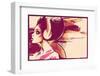 Sketchy Girl with Headphones-Jeff Langevin-Framed Premium Photographic Print