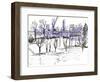 Sketchy Landscape, 2021, (Washi Tape and Pen)-Charlotte Orr-Framed Giclee Print