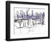 Sketchy Landscape, 2021, (Washi Tape and Pen)-Charlotte Orr-Framed Giclee Print